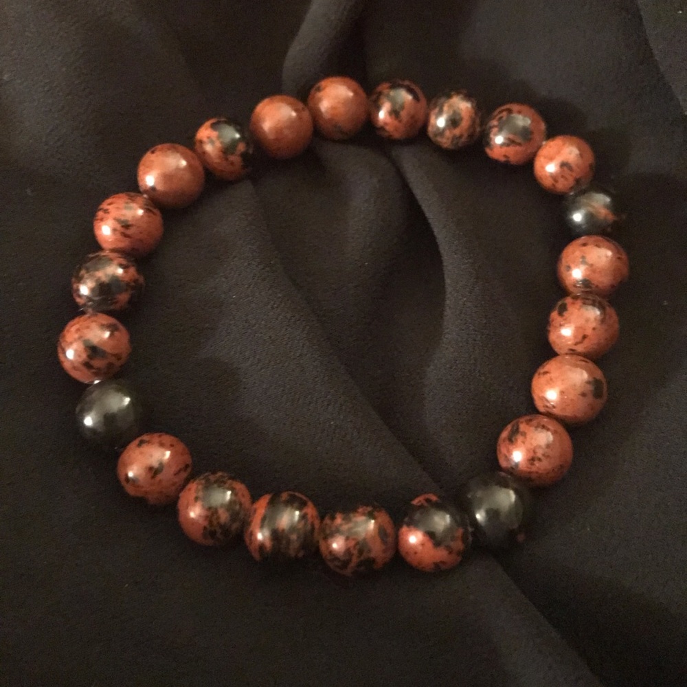 Mahogany Obsidian Stretch Healing Gemstone Bracelet